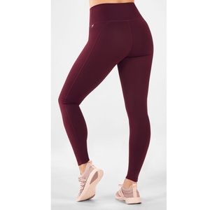 Fabletics 7/8 Powerhold Leggings - Burgundy
